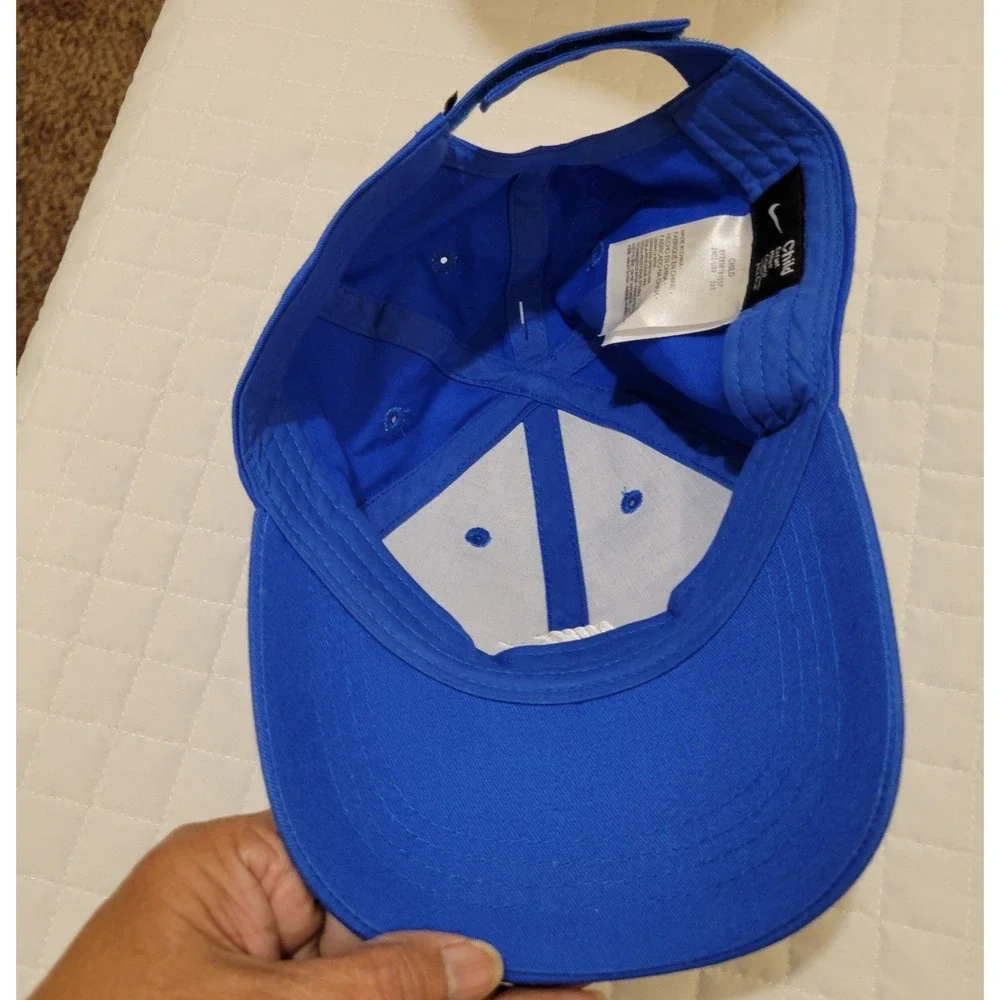 Nike Child Adjustable Baseball Futura Club Cap Royal Blue White Logo Classic Fun
